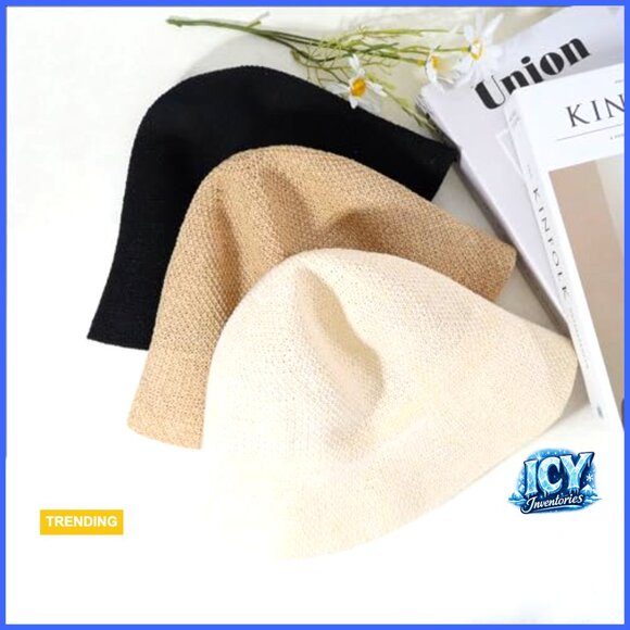 Mesh Woven Bucket Hat Packable Adjustable Sun Protection Summer Outdoor
